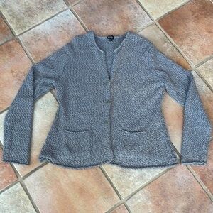 Eileen Fisher cotton silk blend pocket cardigan
